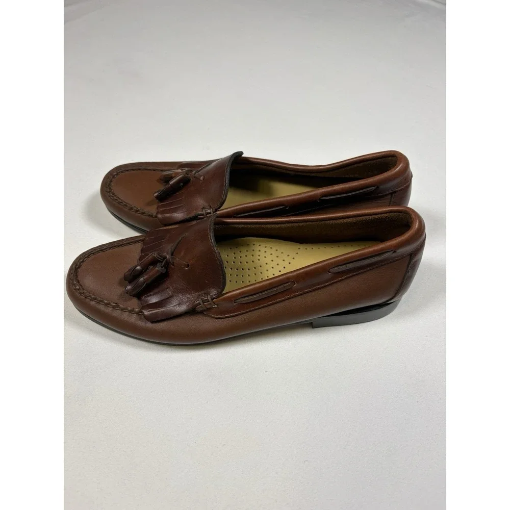 GH Bass Weejuns Kiltie Tassel Loafers Brown Leather Mens Size 7.5 M 6152 Preppy